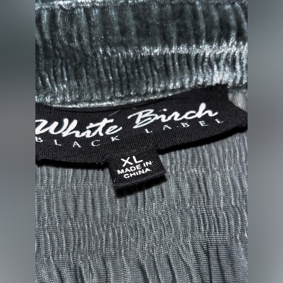 White Birch Women Velvet Burnout Black Label‎ Button Down Shirt XL Whimsigoth - Picture 3 of 9